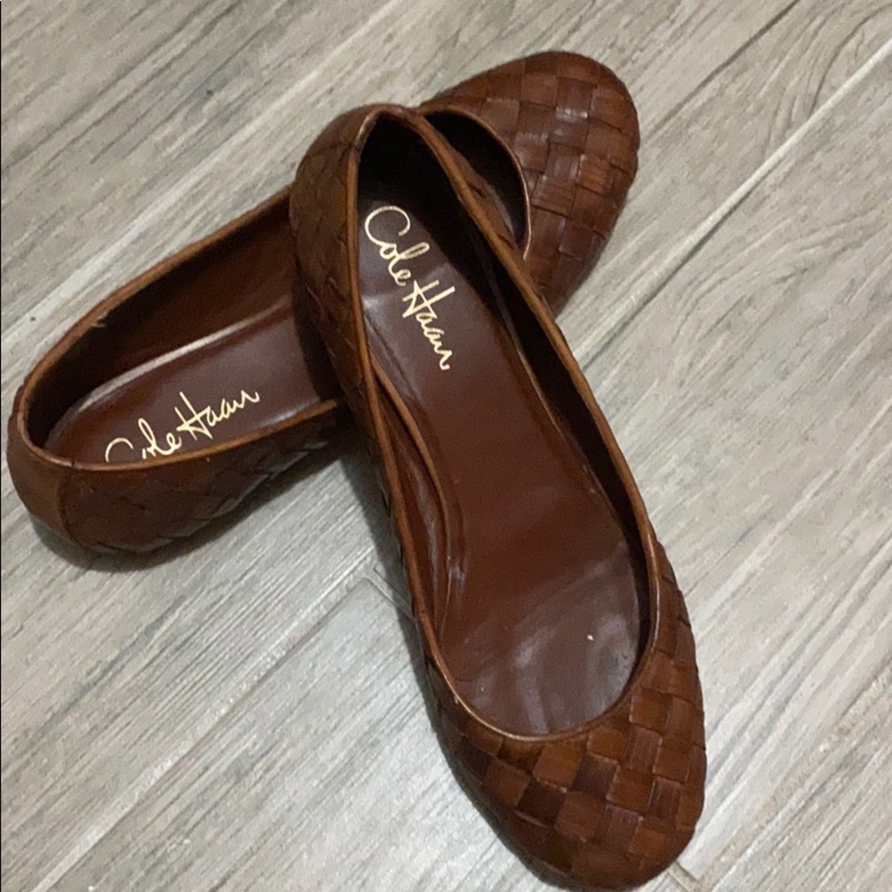 Cole Hann Nike Air Woven Brown Flats Size 8